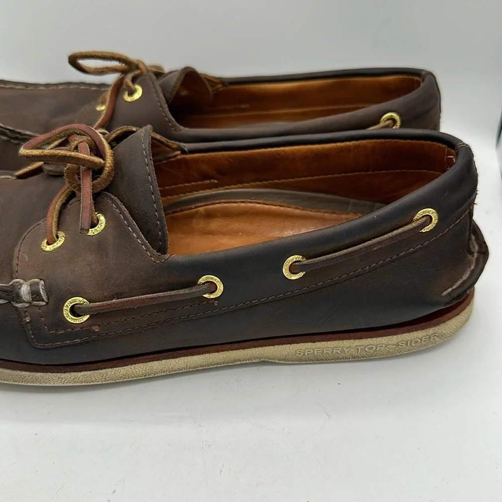 Sperry Top-Sider men’s chocolate brown boat shoes, size 10M - Picture 7 of 12